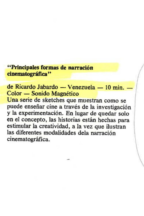 Principales formas de narración cinematográfica Poster