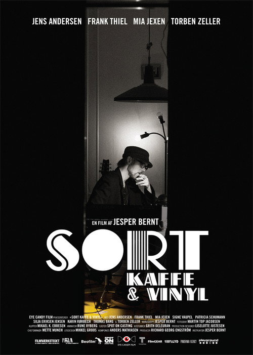 Sort kaffe & vinyl Poster