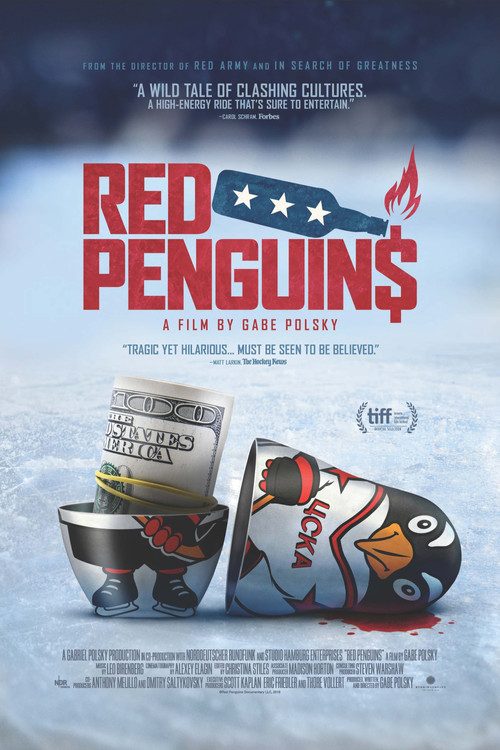 Red Penguins Poster