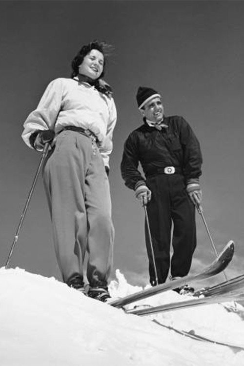 Skiing Scene in Quebec Poster
