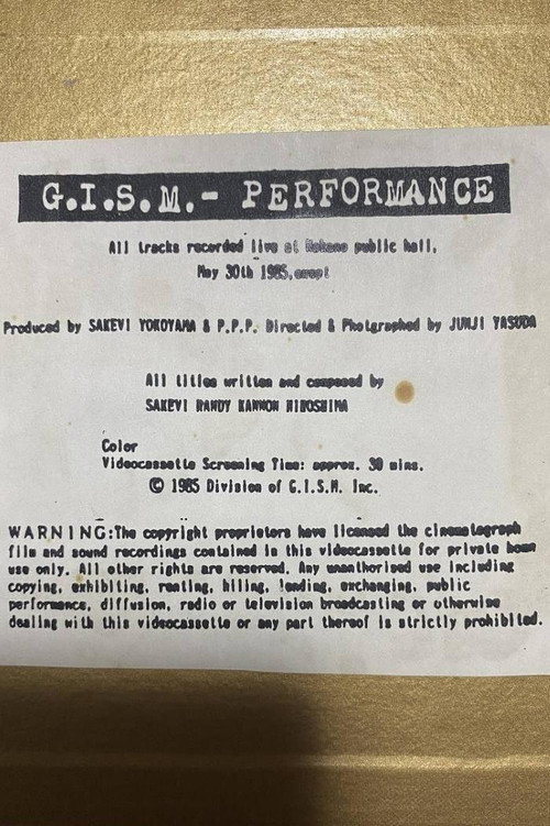 G.I.S.M. 「Performance」 Poster
