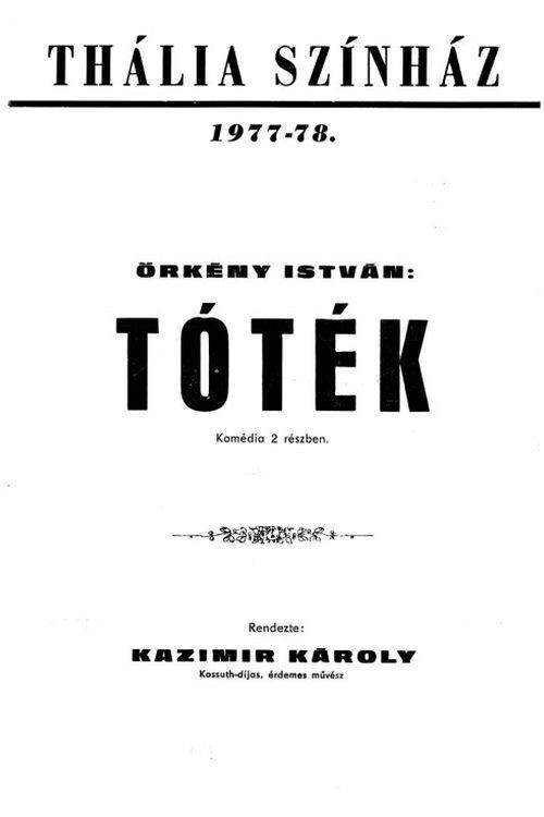 Örkény István: Tóték Poster