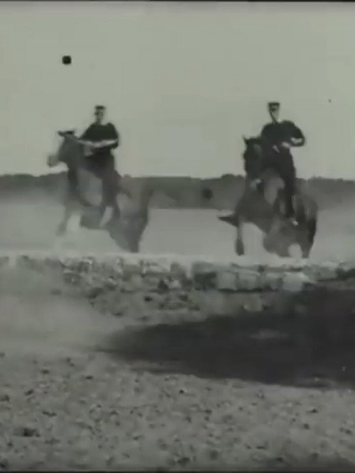 Sauts de barrières par des officiers Poster
