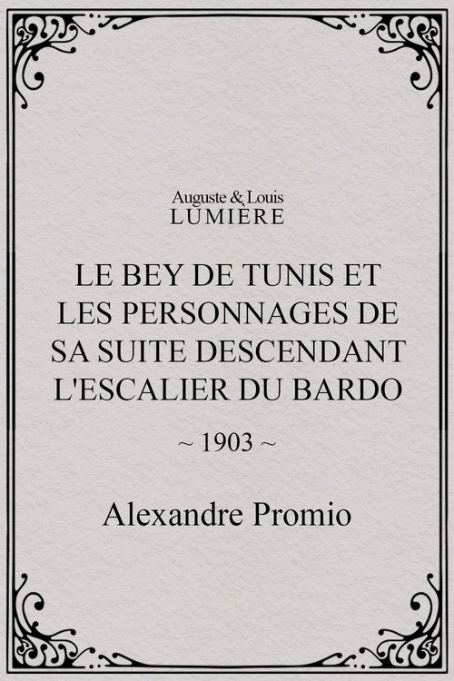 Le Bey de Tunis et les personnages de sa suite descendant l'escalier du Bardo Poster