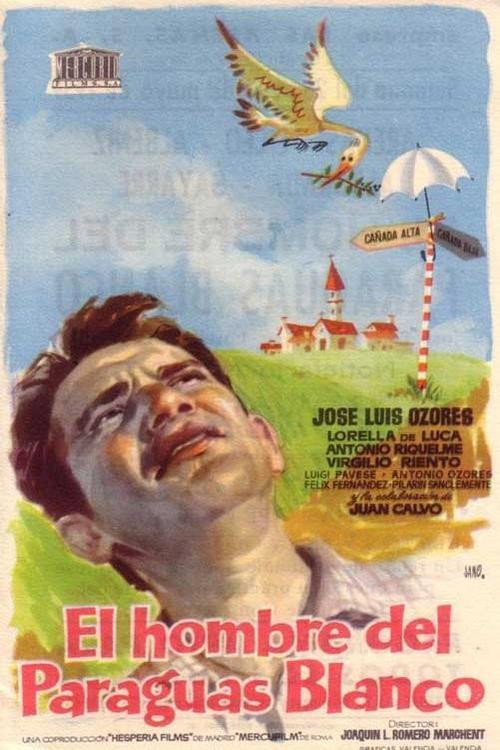 El hombre del paraguas blanco Poster