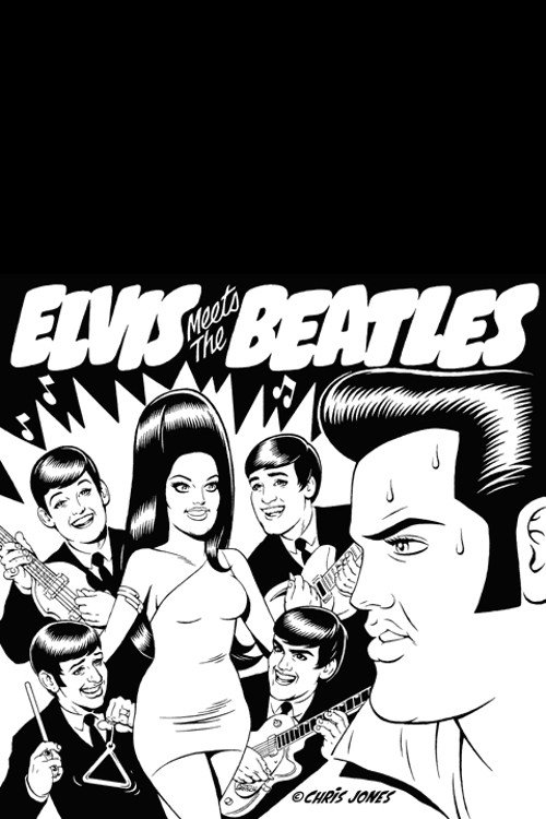 Elvis Meets the Beatles Poster