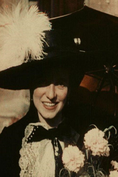 Donna con garofani rossi e rosa Poster