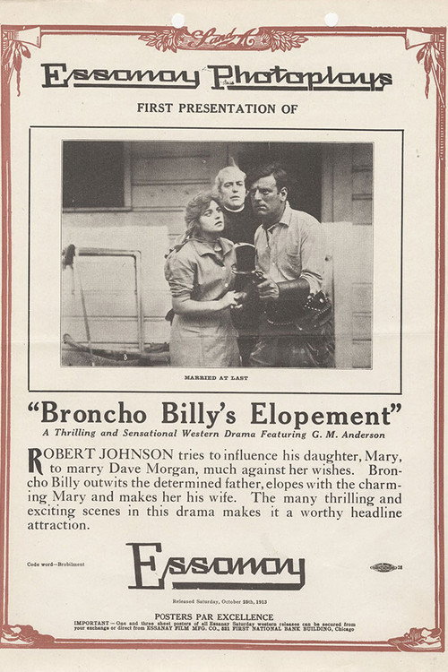 Broncho Billy's Elopement Poster