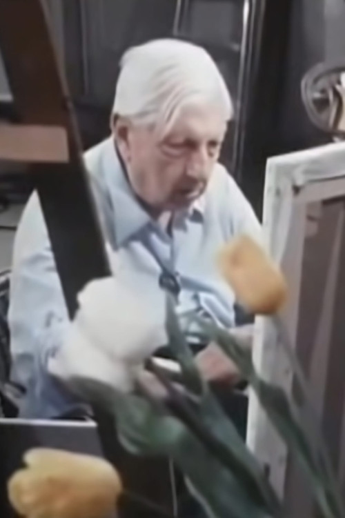 Giorgio de Chirico paints live The Sun on the Easel, 1973 Poster