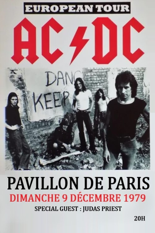 AC/DC - At the Pavillon in Paris 1979 Poster