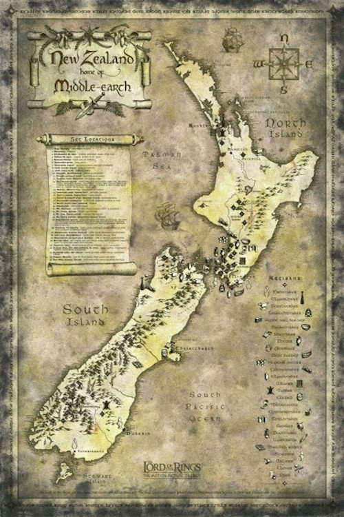 New Zealand as Middle Earth Poster