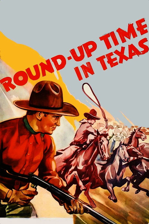 Round-Up Time in Texas Poster