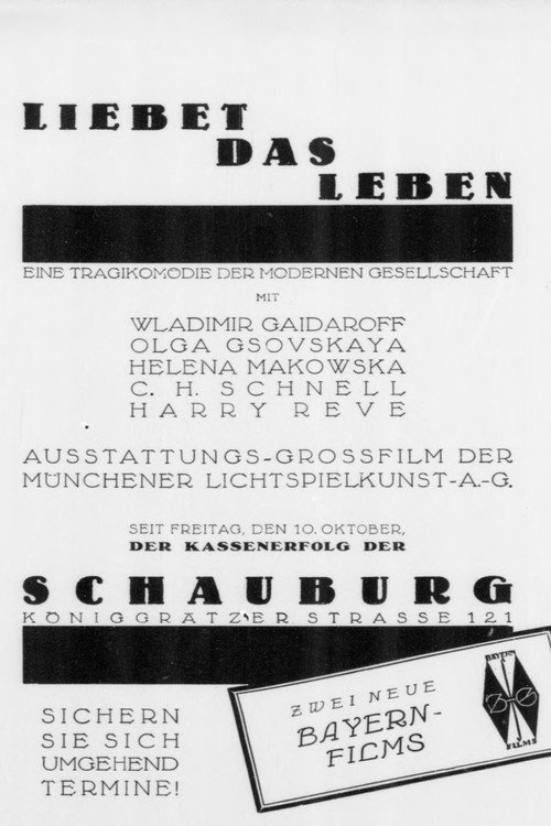 Liebet das Leben Poster