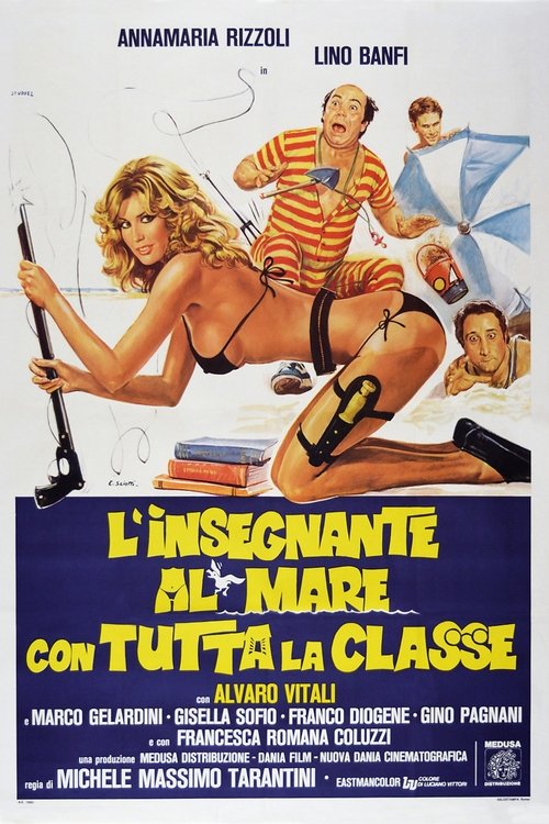 School Teacher on the Sea with Her Class Poster