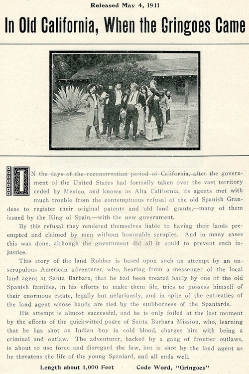 In Old California When the Gringos Came Poster