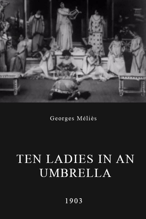 Ten Ladies in an Umbrella Poster