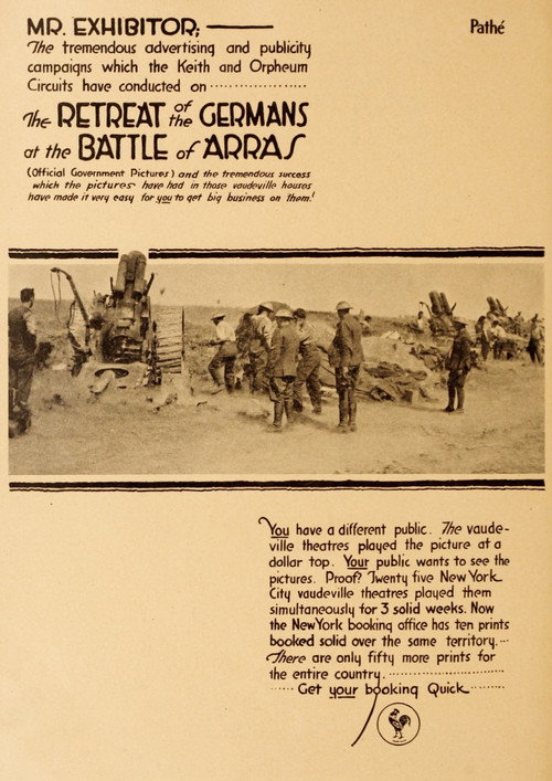 The German Retreat and the Battle of Arras Poster