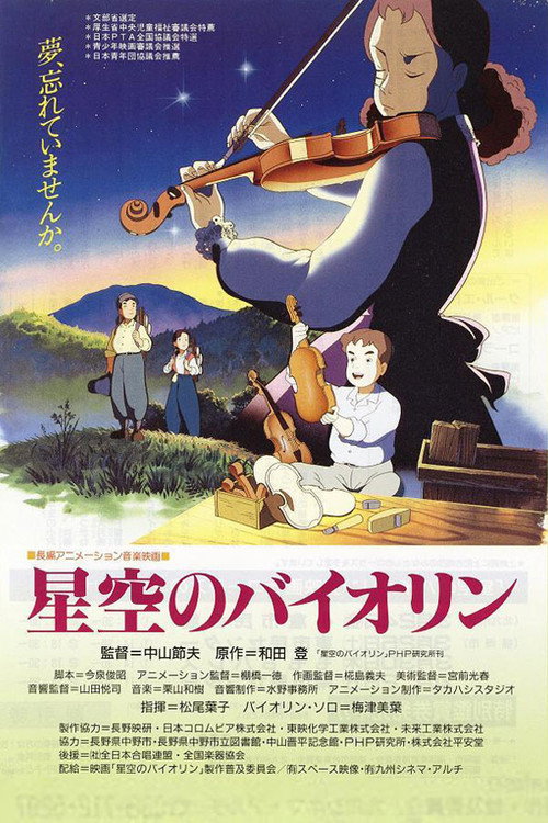 Violin in the Starry Sky Poster
