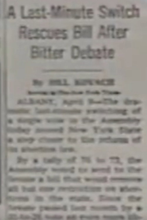 The legalisation of abortion in New York Poster