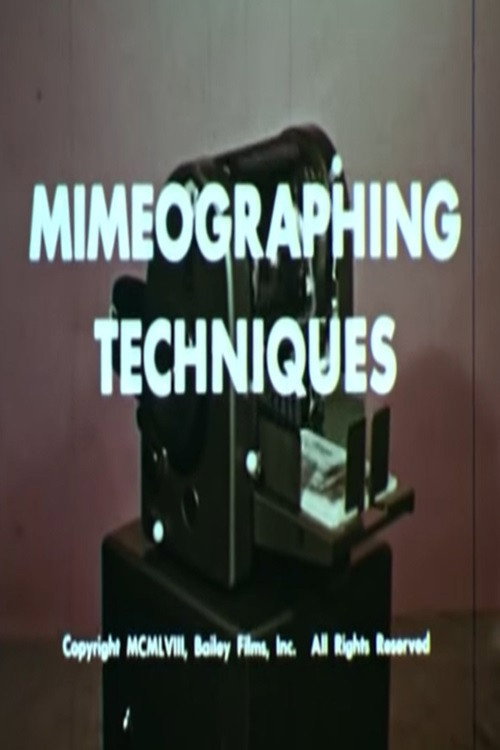 Mimeographing Techniques Poster