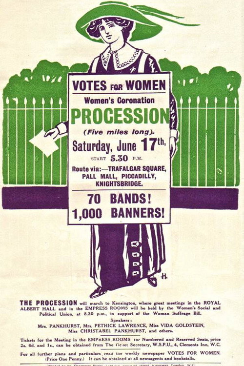 Suffragette Pageant in London Poster