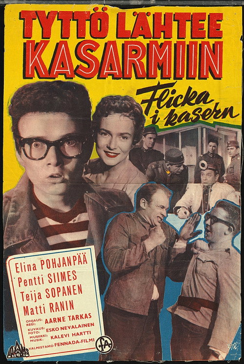 Tyttö lähtee kasarmiin Poster