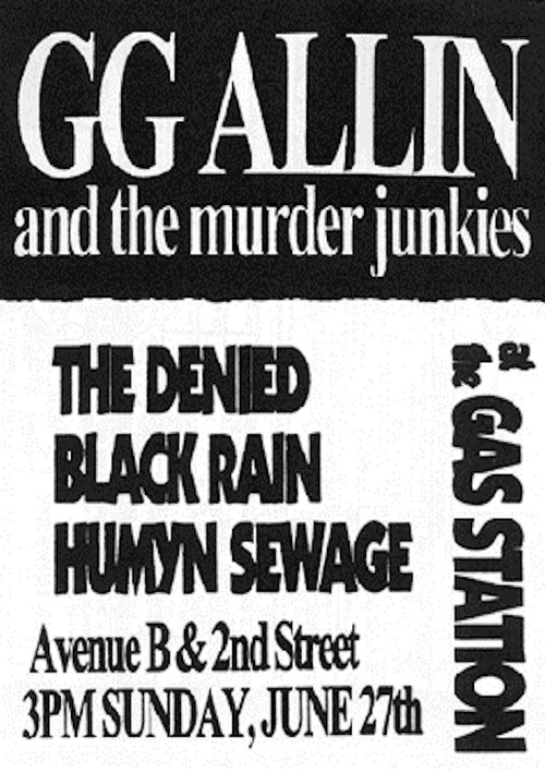 GG Allin: Live at the Gas Station Poster