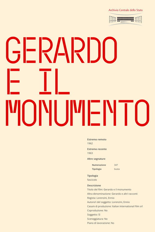 Gerardo E Il Monumento Poster