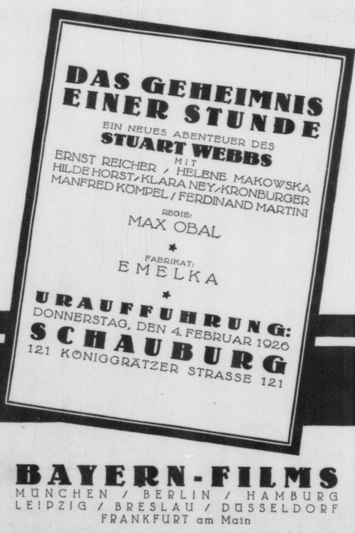 Das Geheimnis einer Stunde Poster