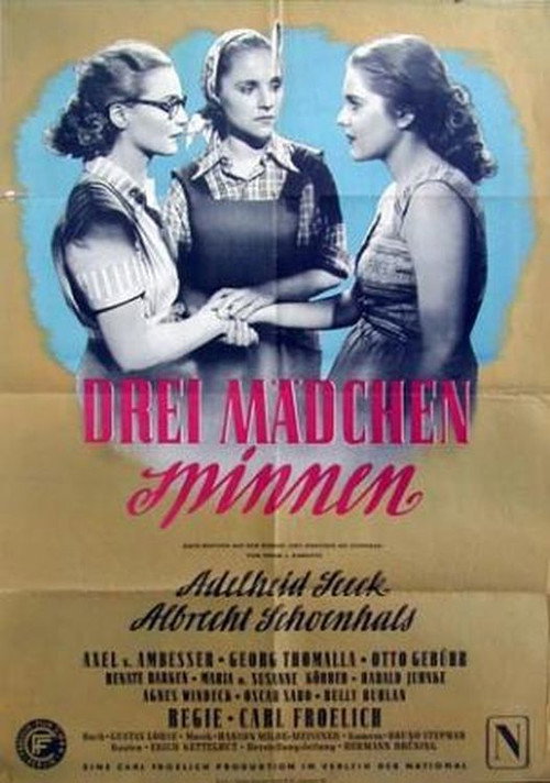 Drei Mädchen spinnen Poster