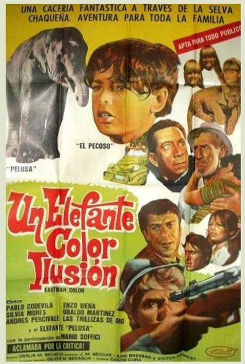 Un elefante color ilusión Poster