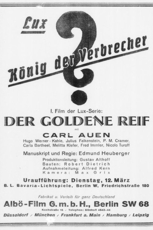 Lux, der König der Verbrecher Poster